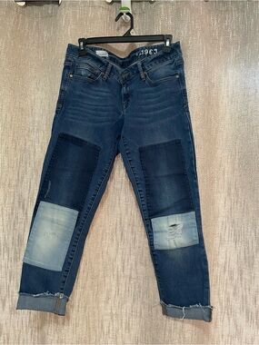 GAP 1969 Classic Dark Blue Jeans Gap 1969 Patched Always Skinny Jeans